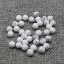 20Pcs Natural Stone Beads 8 MM Without Hole Round Semi-Precious For Potted Plants Fish Tank Decorations