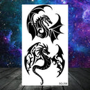 وشم مؤقت واقعي على شكل أشواك وتنين وذئب للرجال البالغين والأطفال وشم مزيف على شكل جمجمة نمر وأسد ورقبة وذراع ويدين وشم صغير