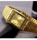 2022 Luxury Gold Steel Bracelet Wristwatches Female Male Clock Golden Quartz Watch For Men Women Watches relogio masculino L1018