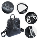 Zency Women's Genuine Leather Backpack Spring Summer Unique Letter Fashion Shoulder School Travel Knapsack Rucksack Girls