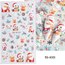 5D Nail Sticker Christmas Nail Art Snow Bird Gingerbread Man Design Santa Cartoon Sliders Winter White Decals Wrap FB5DK098-103