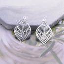 12pcs 15*24mm Filigree Charms Rose gold color Small Fan-shape charm laser Cut Brass Jewelry DIY Earring