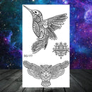 وشم مؤقت واقعي على شكل أشواك وتنين وذئب للرجال البالغين والأطفال وشم مزيف على شكل جمجمة نمر وأسد ورقبة وذراع ويدين وشم صغير