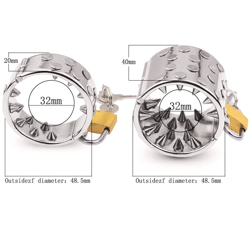 قفل قضيب معدني، حلقة قضيب، أداة تمديد كرات الذكور الثقيلة، تأخير وقت القذف، ألم حاد للرجال