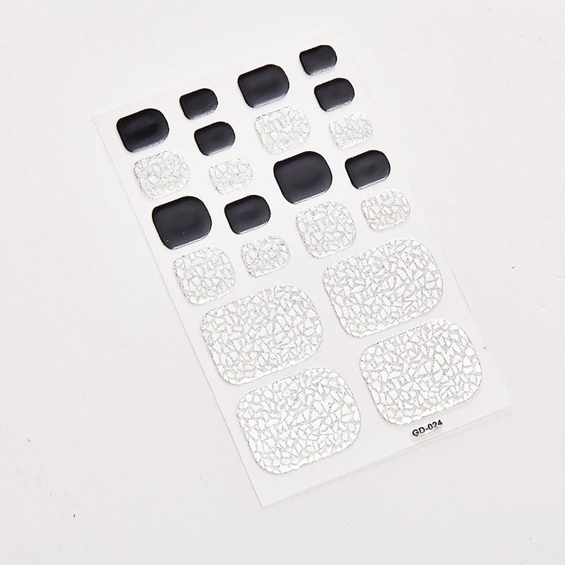 Sanuxc Toe Nail Sticker Self Adhesive Nail Polish Sticker Plain Stickers Nail Decoration Minimalist Nail Wraps Full Cover