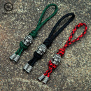 Retro Viking Pirate Skull Keychains Men Keyring Women Amulet Lanyard Bag Knife Rope Antique Pendant Accessories Handmade Jewelry