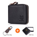 BULLCAPTAIN RFID Leather Men's Wallet Brand Wallet Retro Men's Short Coin Purse Zipper Wallet Card Holder Wallet