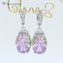 S&Z DESIGN 2021 New Fashion Luxury Large Oval Crystal Dangle Earrings Cubic Zirconia Earrings For Women Wedding Elegant Jewelry