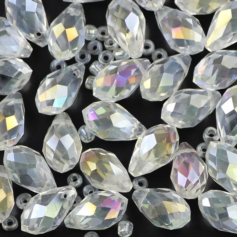 YHBZRET Waterdrop Pendant Austrian crystal beads 8*13mm 30pcs Teardrop glass loose bead for jewelry making bracelet Earrings DIY