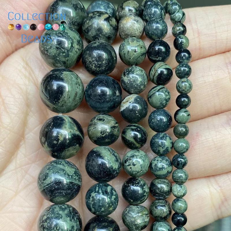 Natural Rhyolite Jaspers Loose Round Beads For Jewelry Making 4-12 MM DIY Bracelets Accessories 15" Wholesale