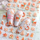 5D Nail Sticker Christmas Nail Art Snow Bird Gingerbread Man Design Santa Cartoon Sliders Winter White Decals Wrap FB5DK098-103