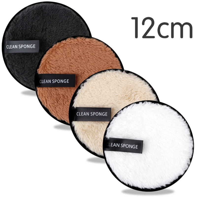 4 discos reutilizables desmaquillantes, paño de microfibra, toalla limpiadora facial, esponjas lavables para el cuidado de la piel, esponjas cosméticas.