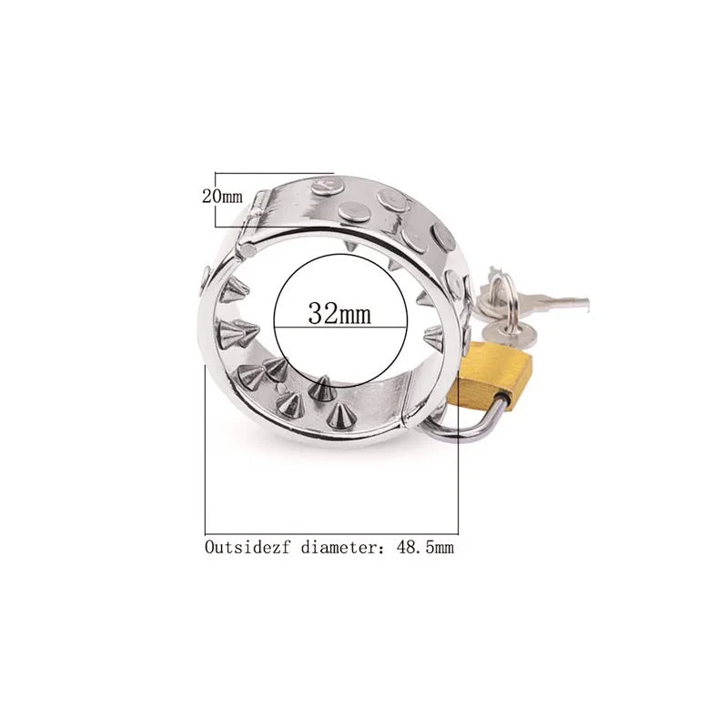 قفل قضيب معدني، حلقة قضيب، أداة تمديد كرات الذكور الثقيلة، تأخير وقت القذف، ألم حاد للرجال