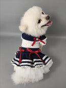 Unique Handmade Dog Clothes Pet Supplies Student Couples Dress Girls School Uniforms Pleated Skirt Boys Navy Sailor Jumpsuit Cat