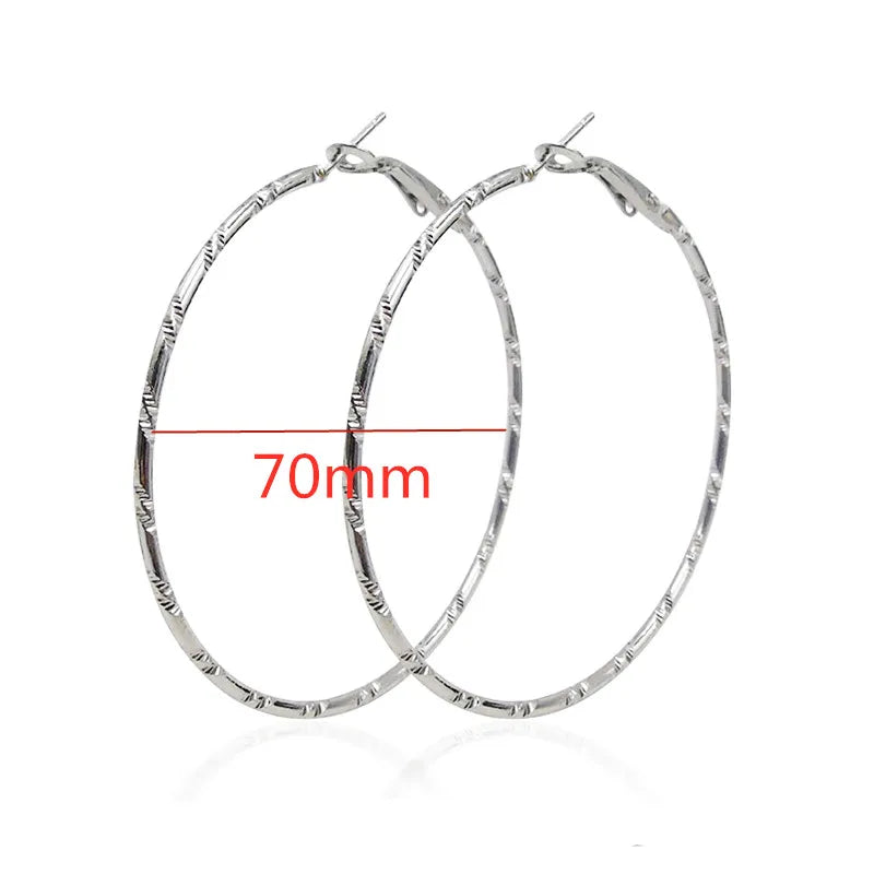 4-8CM Exaggerated Big Smooth Circle Hoop Earrings  for Women Aros Simple Round Loop Ear Wedding Jewelry Brincos Cool Gift