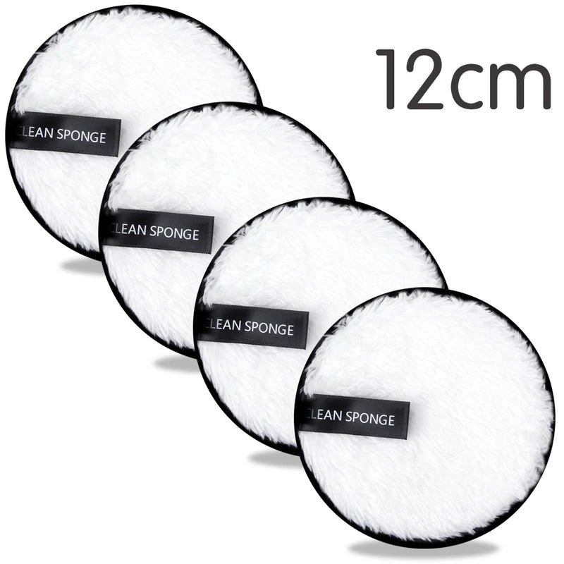 4 discos reutilizables desmaquillantes, paño de microfibra, toalla limpiadora facial, esponjas lavables para el cuidado de la piel, esponjas cosméticas.
