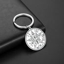 My Shape Vintage Tetragrammaton Wiccan Pentacle Keychain Key Ring Stainless Steel Key Chain Keyholder Amulet Talisman Jewelry