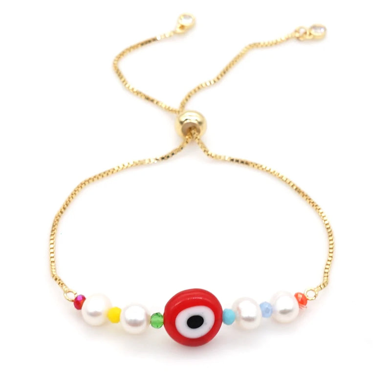 GO2BOHO Turkish Eye Bracelet For Women Nazar Female Jewelry Stainless Steel Chain Bracelets Adjustable Pulseras Mujer Moda