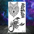 Realistic Thorns Dragon Wolf Tatoos Temporary Tattoos For Adult Men Kids Lion Tiger Skull Fake Tattoo Neck Arm Hands Small Tatoo