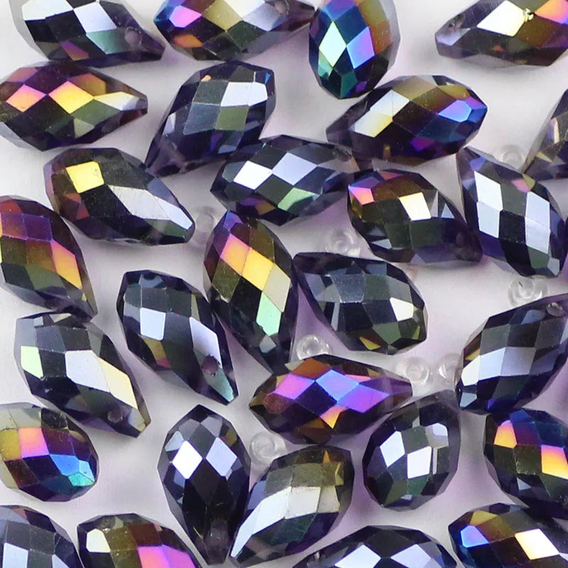 YHBZRET Waterdrop Pendant Austrian crystal beads 8*13mm 30pcs Teardrop glass loose bead for jewelry making bracelet Earrings DIY