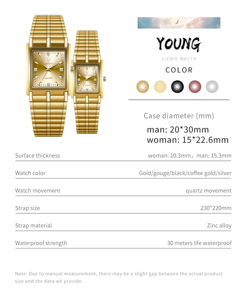 2022 Luxury Gold Steel Bracelet Wristwatches Female Male Clock Golden Quartz Watch For Men Women Watches relogio masculino L1018
