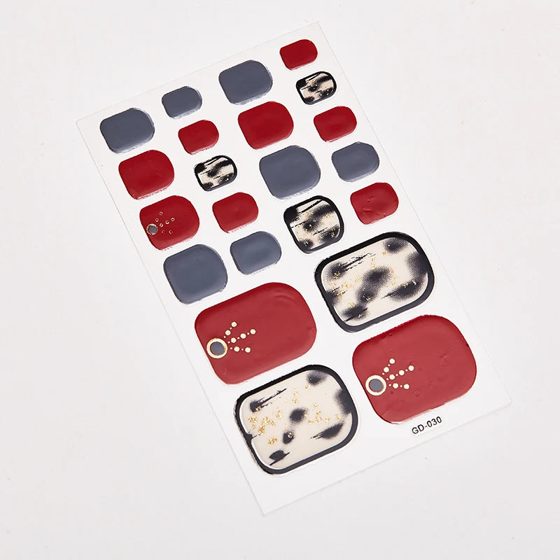 Sanuxc Toe Nail Sticker Self Adhesive Nail Polish Sticker Plain Stickers Nail Decoration Minimalist Nail Wraps Full Cover