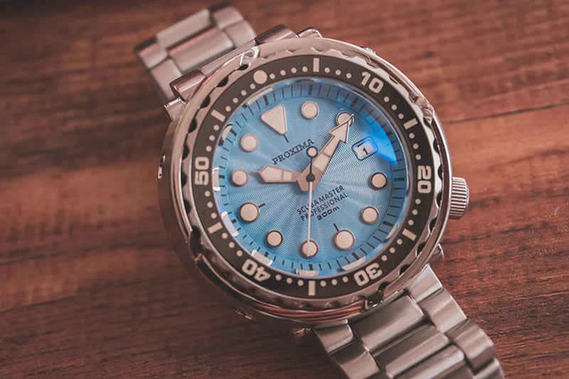 Proxima Mens Diver Watch Tuna Military Automatic Watches Mechanical Wristwatch 30Bar Waterproof Sapphire C3 Luminous NH35 Green