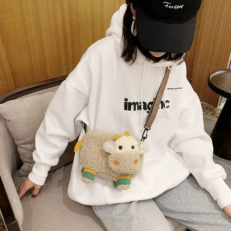 Cartoon Cow Print Crossbody Bag For Women Oxford Cloth Cute Kawaii Small Doll Shoulder Bags Designer Female Travel Bag sac femme