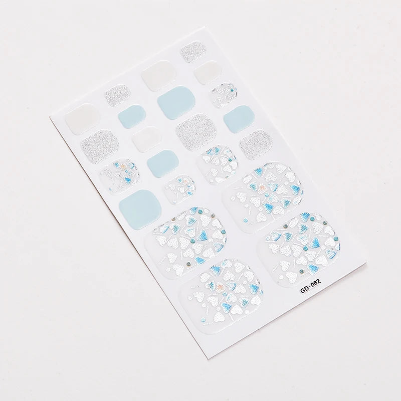 Sanuxc Toe Nail Sticker Self Adhesive Nail Polish Sticker Plain Stickers Nail Decoration Minimalist Nail Wraps Full Cover