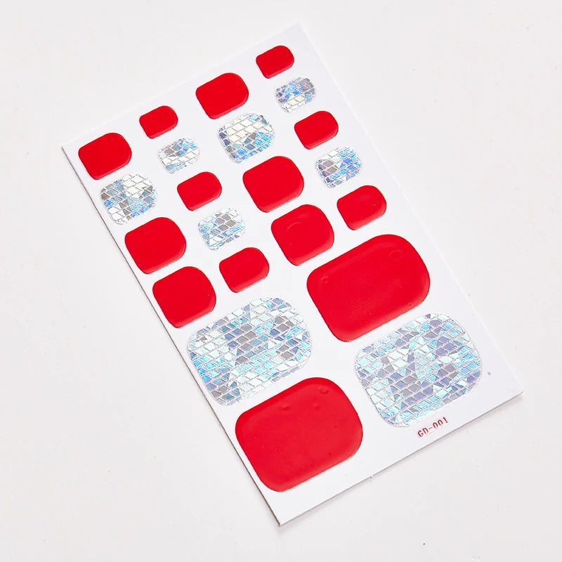 Sanuxc Toe Nail Sticker Self Adhesive Nail Polish Sticker Plain Stickers Nail Decoration Minimalist Nail Wraps Full Cover