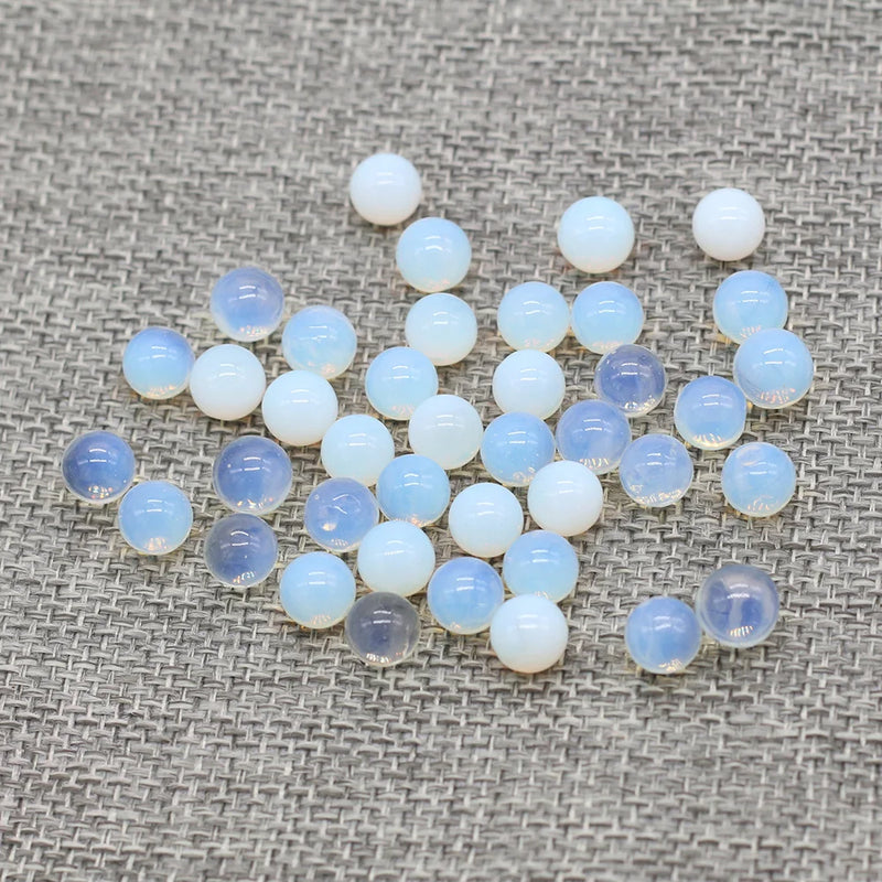 20Pcs Natural Stone Beads 8 MM Without Hole Round Semi-Precious For Potted Plants Fish Tank Decorations