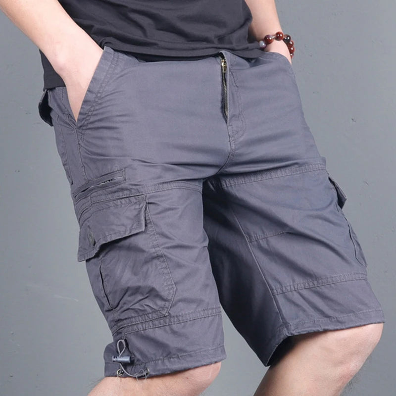 2024 Men's Cargo Shorts Summer Tactical Joggers Shorts Men Loose Work Casual Cotton Short Pants Man Clothing Plus Size 4XL