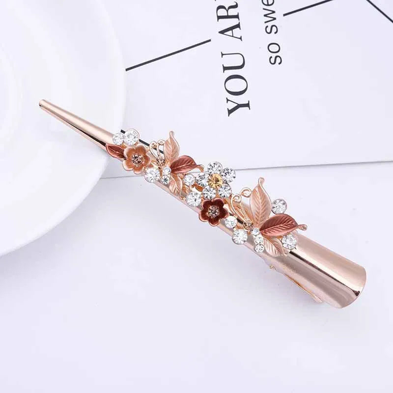 Flower Rhinestone Women Hair Accessories  Beautiful Floral Hair Clip Girls Hair Pins Sweet Wedding Headwear Crystal Barrette