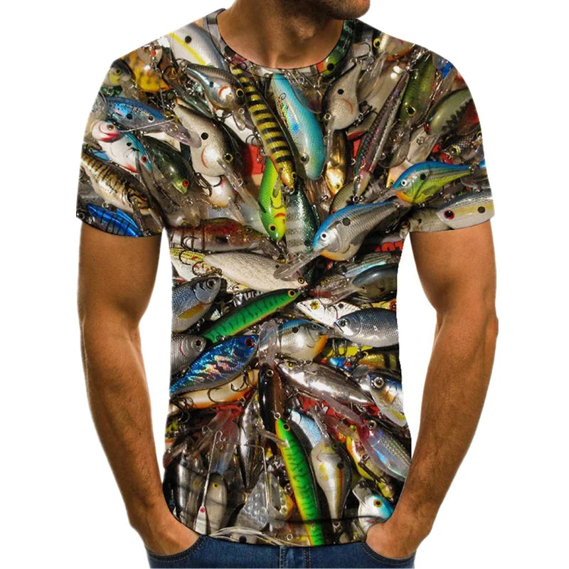 2023 Hot New Men Leisure 3D Printing T Shirt Funny Fish Print Tees Men/Women T-shirt Hip Hop Streetwear Oversized Harajuku Tops