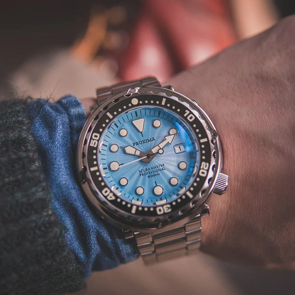 Proxima Mens Diver Watch Tuna Military Automatic Watches Mechanical Wristwatch 30Bar Waterproof Sapphire C3 Luminous NH35 Green