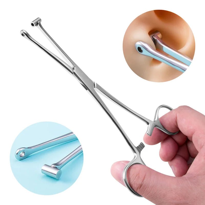 1pc Surgical Steel Tweezers for Catch Bar Grasp Clamp Plier Professional Clip Hold Pole Balls Forceps Body Piercing Jewelry Tool