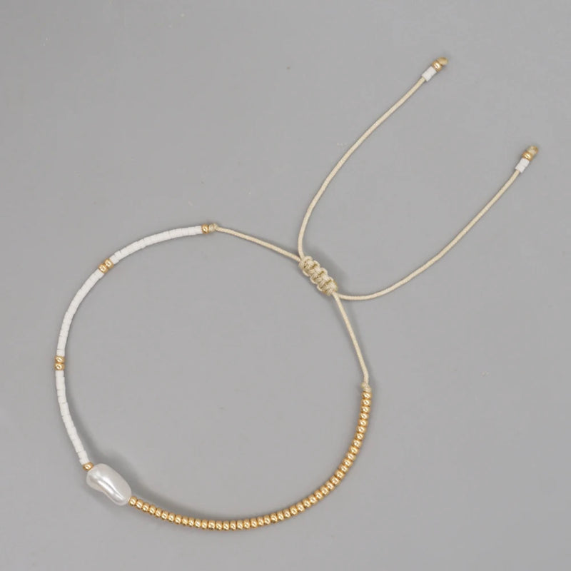 Go2BoHo Baroque Pearl Bracelet Simple Thin Bracelets for Women Fashion Jewelry Gift Miyuki Seed Beads Adjustable Pulseras