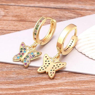 Luxury Fashion Design Heart/Evil Eye/Elephant/Butterfly/Crown/Horn 14 Styles Drop Earrings Wedding Party Accessories Jewelry