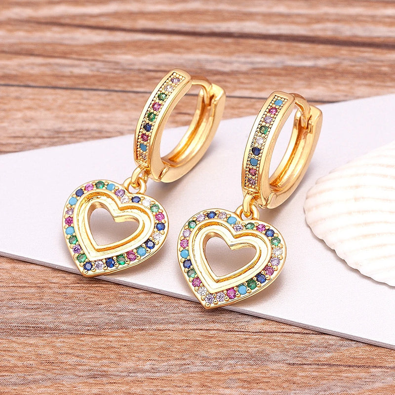 Luxury Fashion Design Heart/Evil Eye/Elephant/Butterfly/Crown/Horn 14 Styles Drop Earrings Wedding Party Accessories Jewelry