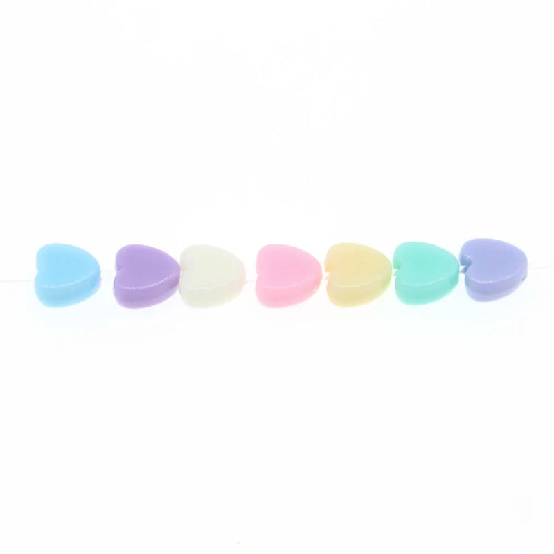 Acrylic Charm Beads Heart Mixed For DIY Jewelry Making 8mm