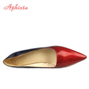 Aphixta 10cm stiletto Heels Pumps Women Shoes Pointed Toe Patent Leather Wedding Party Dress Footwear Shoes Woman Plus Size 48