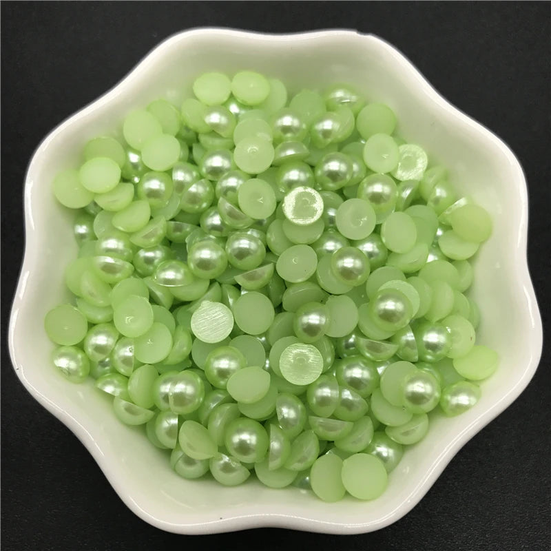 4mm 6mm 8mm 10mm Imitation Pearl Half Round Pearl Flat Back Scrapbook Beads For Phone Case Scrapbook DIY Jewelry Making