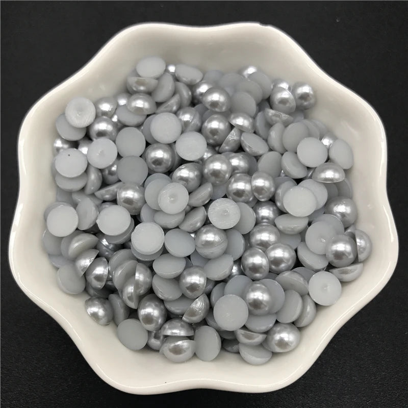 4mm 6mm 8mm 10mm Imitation Pearl Half Round Pearl Flat Back Scrapbook Beads For Phone Case Scrapbook DIY Jewelry Making