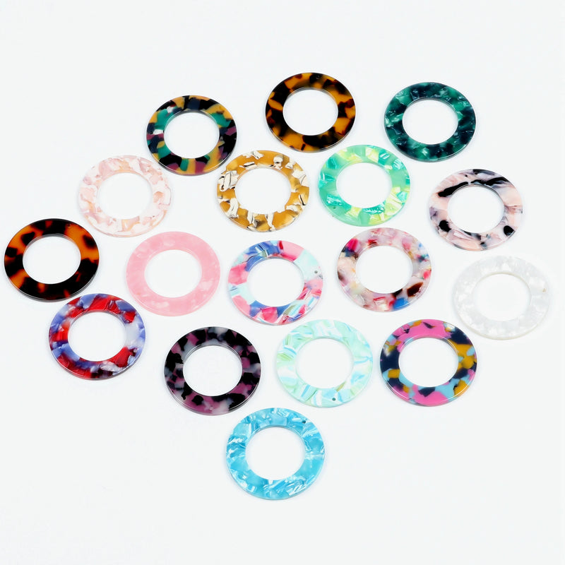 Leopard Print,Tortoise Shell Earring Charm,Acetate Acrylic Beads,Circle Shaped,Boho,Earring Parts,Ohrringe finding,40mm-ACE220