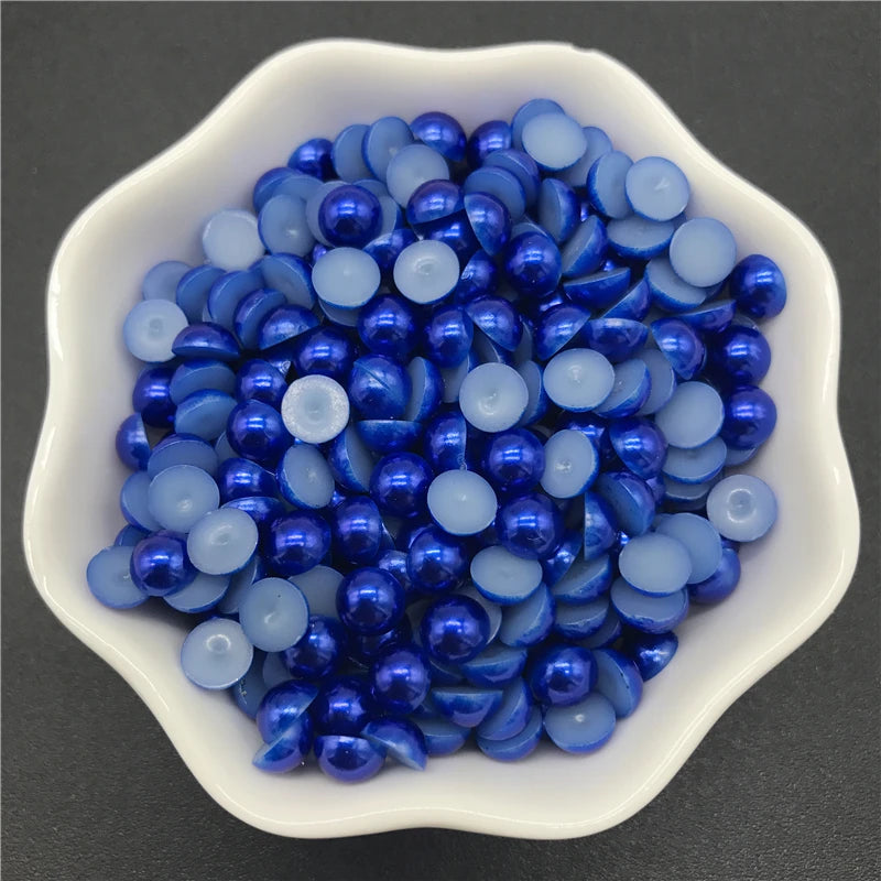 4mm 6mm 8mm 10mm Imitation Pearl Half Round Pearl Flat Back Scrapbook Beads For Phone Case Scrapbook DIY Jewelry Making