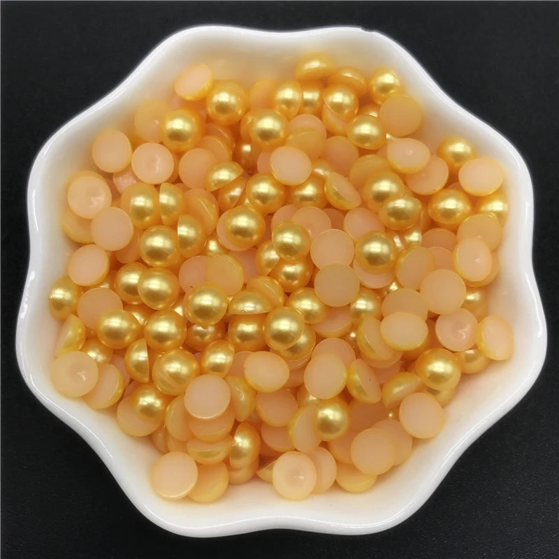 4mm 6mm 8mm 10mm Imitation Pearl Half Round Pearl Flat Back Scrapbook Beads For Phone Case Scrapbook DIY Jewelry Making