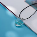 Lovers Peach Heart Glass Pendant Time Gem women's Necklaces gift Flower pendants for girl friend