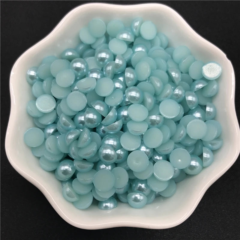 4mm 6mm 8mm 10mm Imitation Pearl Half Round Pearl Flat Back Scrapbook Beads For Phone Case Scrapbook DIY Jewelry Making