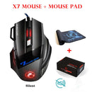 iMICE Large Mouses Pad & X7 Wired Gaming Mouse 7 Buttons 2400 DPI LED Optical USB Ergonomic Game Mouse Mice For Laptop Computer