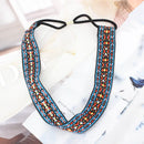 Wholesale Ethnic Ribbon Soft Lovers Thin Embroidery Headwear For Women Good Quality Elastic Non-slip Yoga Beach Hair Accessories